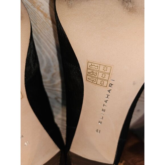 Elie Tahari Isadora Genuine Calf Hair Peep-Toe Cutout High Heel Booties 10.5 M - Picture 12 of 13